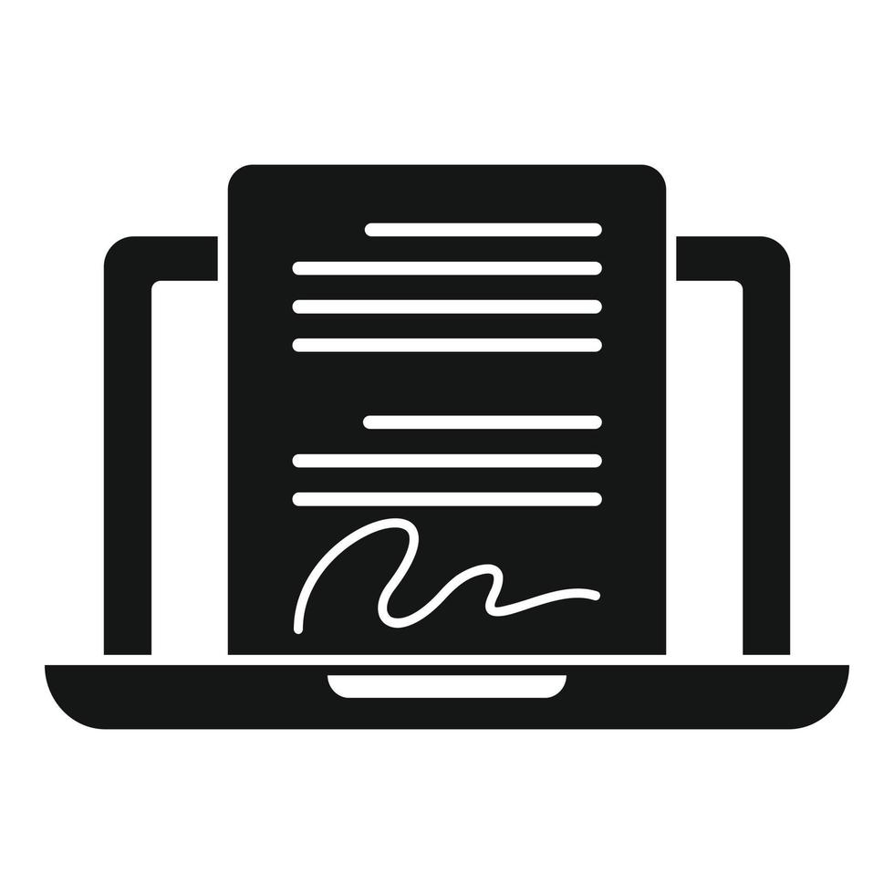 online handtekening icoon gemakkelijk vector. middel onderhoud vector