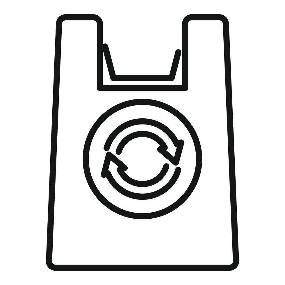 recycle zak icoon schets vector. eco verspilling vector