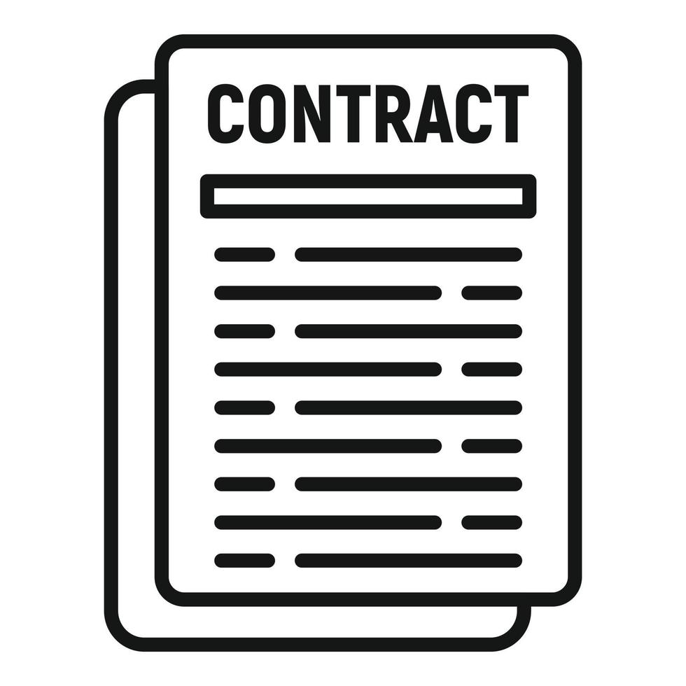 verkoper contract icoon schets vector. middel onderhoud vector