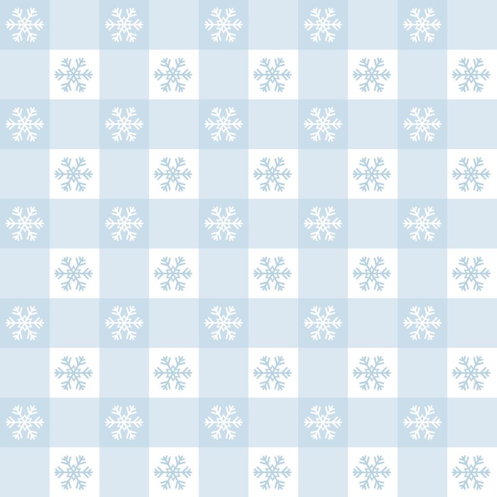 geruit Kerstmis patroon met sneeuwvlokken. naadloos blauw katoenen stof achtergrond. Scandinavisch winter Vichy achtergrond. vector vakantie afdrukken