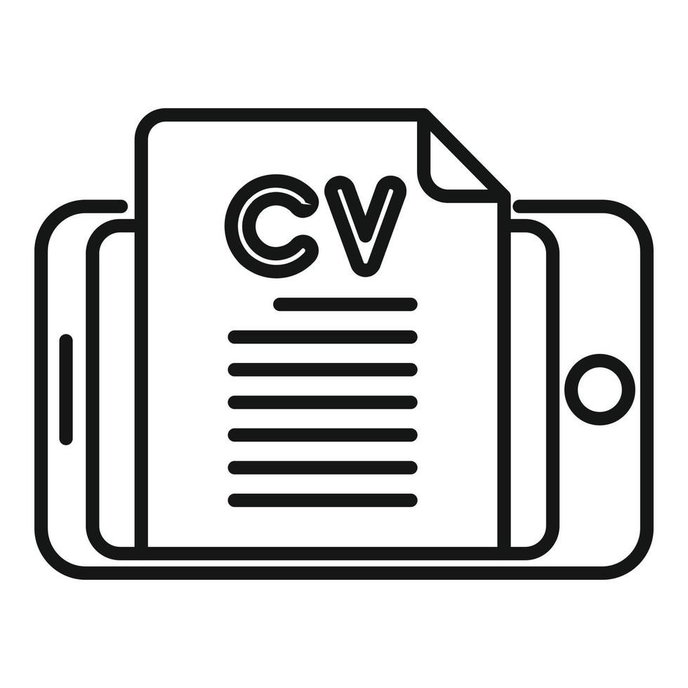 online CV icoon schets vector. internet huren vector