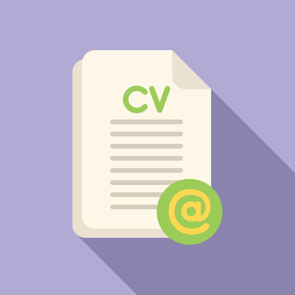 online CV papier icoon vlak vector. baan zoeken vector