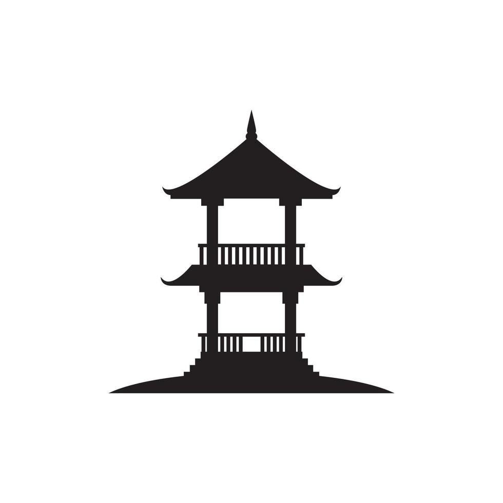 pagode tempel icoon logo vector ontwerp