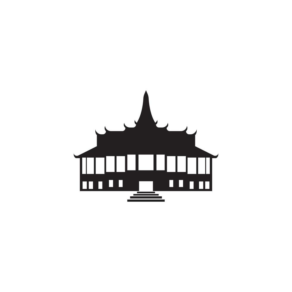 pagode tempel icoon logo vector ontwerp