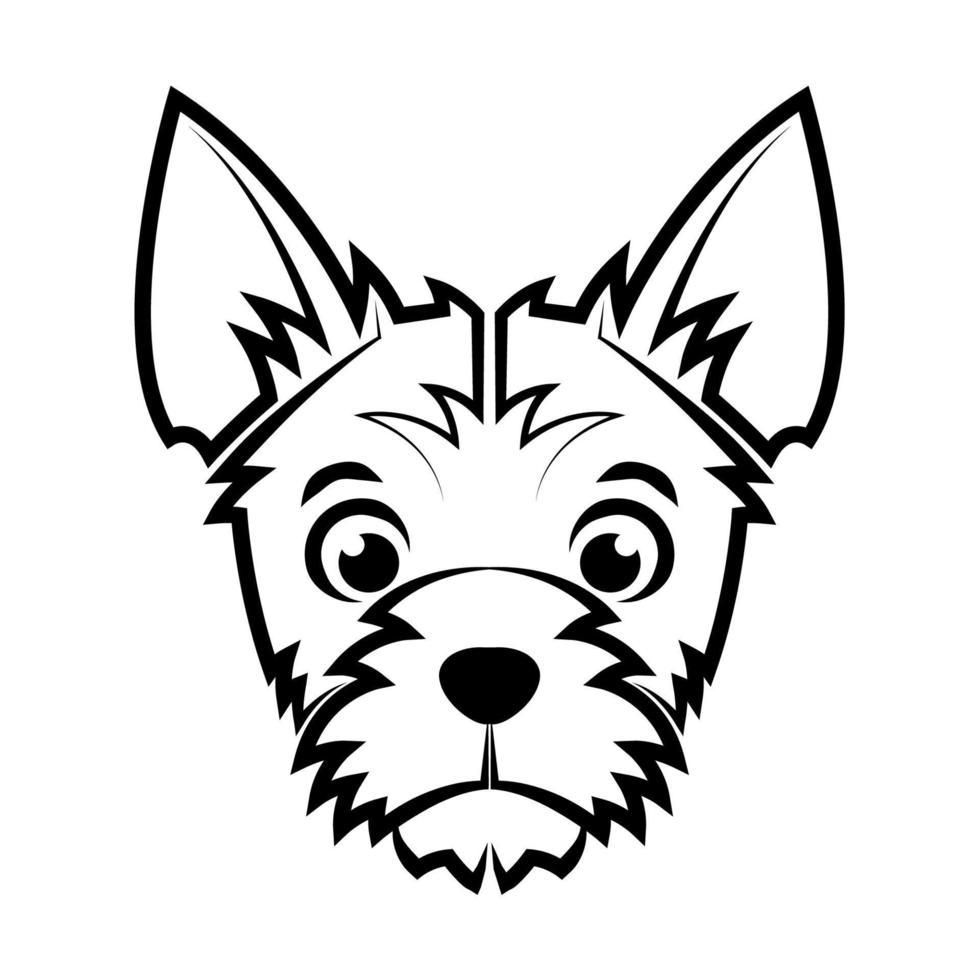 zwart en wit lijn kunst van terriër hond hoofd mooi zo gebruik voor symbool mascotte icoon avatar tatoeëren t overhemd ontwerp logo of ieder ontwerp vector