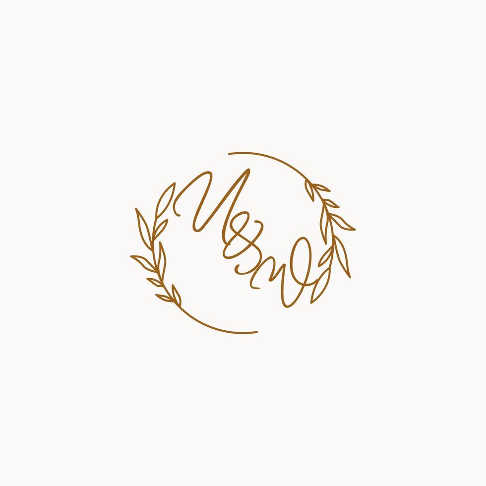 u W bruiloft initialen logo ontwerp vector