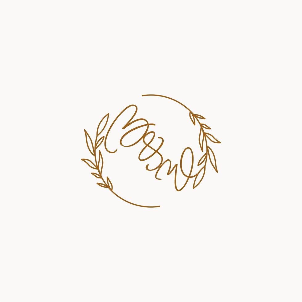 bw bruiloft initialen logo ontwerp vector