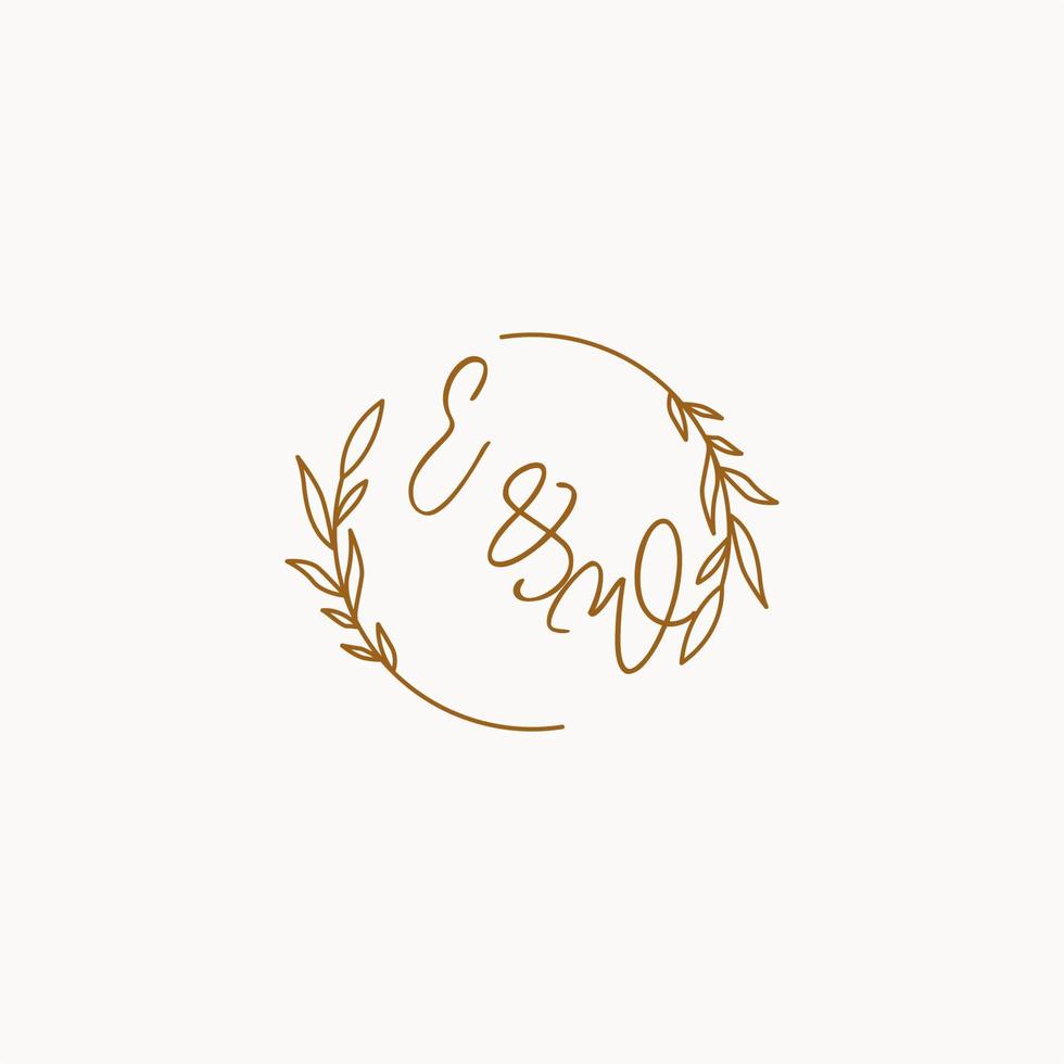ew bruiloft initialen logo ontwerp vector