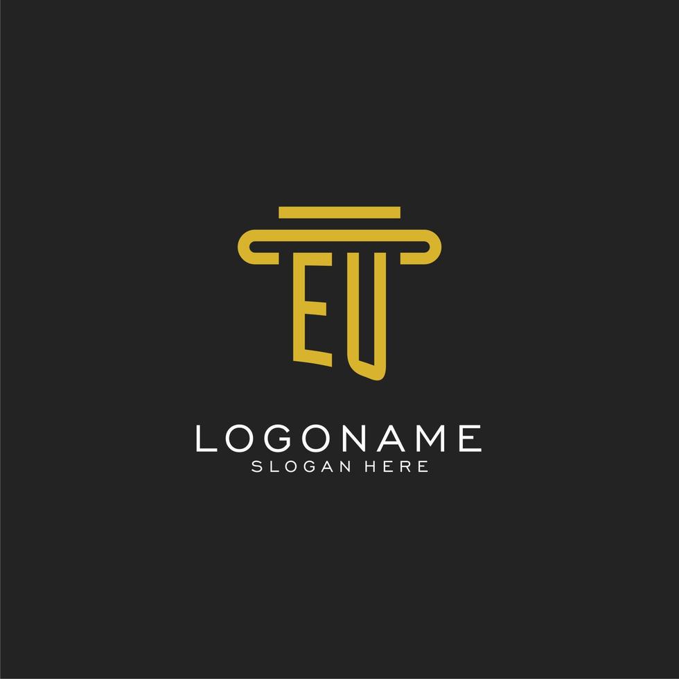 EU eerste logo met gemakkelijk pijler stijl ontwerp vector