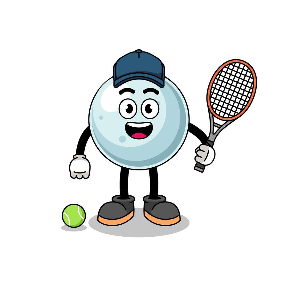 zilver bal illustratie net zo een tennis speler vector