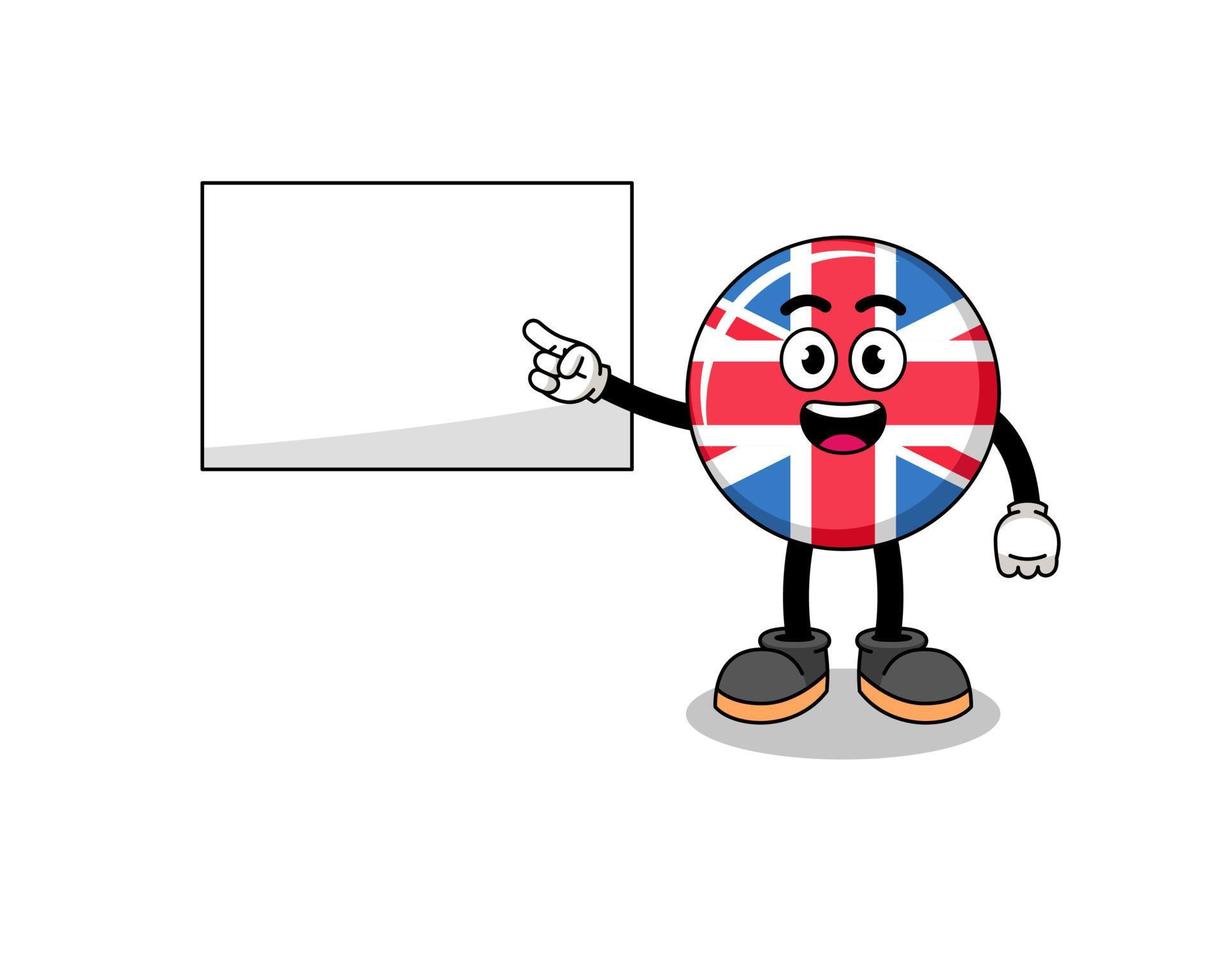 Verenigde koninkrijk vlag illustratie aan het doen een presentatie vector