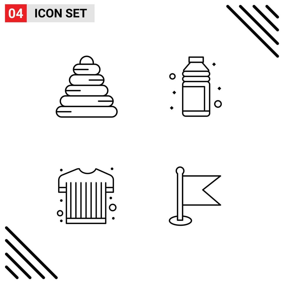 voorraad vector icoon pak van 4 lijn tekens en symbolen voor baby sport- kleding alcohol shotglas sport- slijtage bewerkbare vector ontwerp elementen