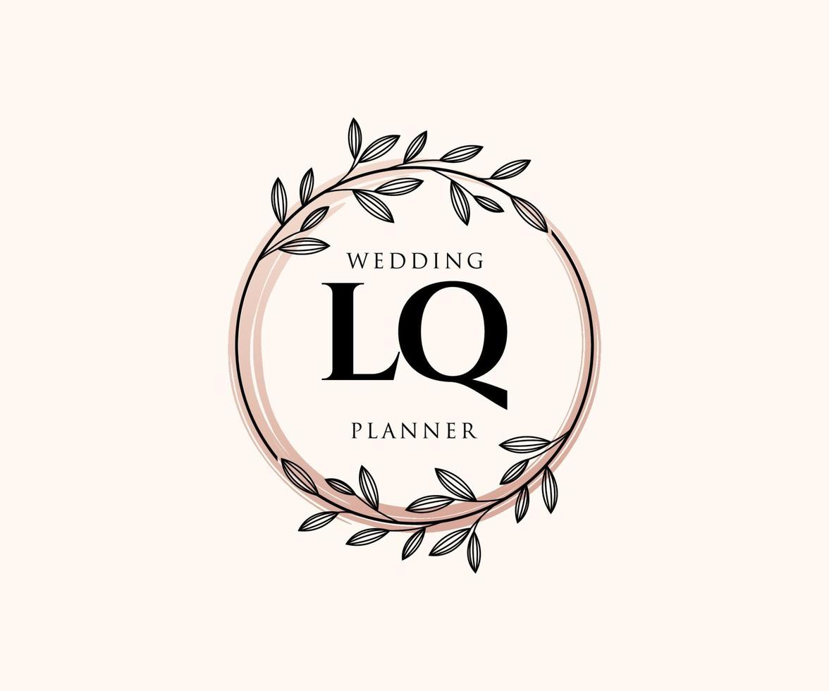 lq initialen brief bruiloft monogram logos verzameling, hand- getrokken modern minimalistisch en bloemen Sjablonen voor uitnodiging kaarten, opslaan de datum, elegant identiteit voor restaurant, boetiek, cafe in vector