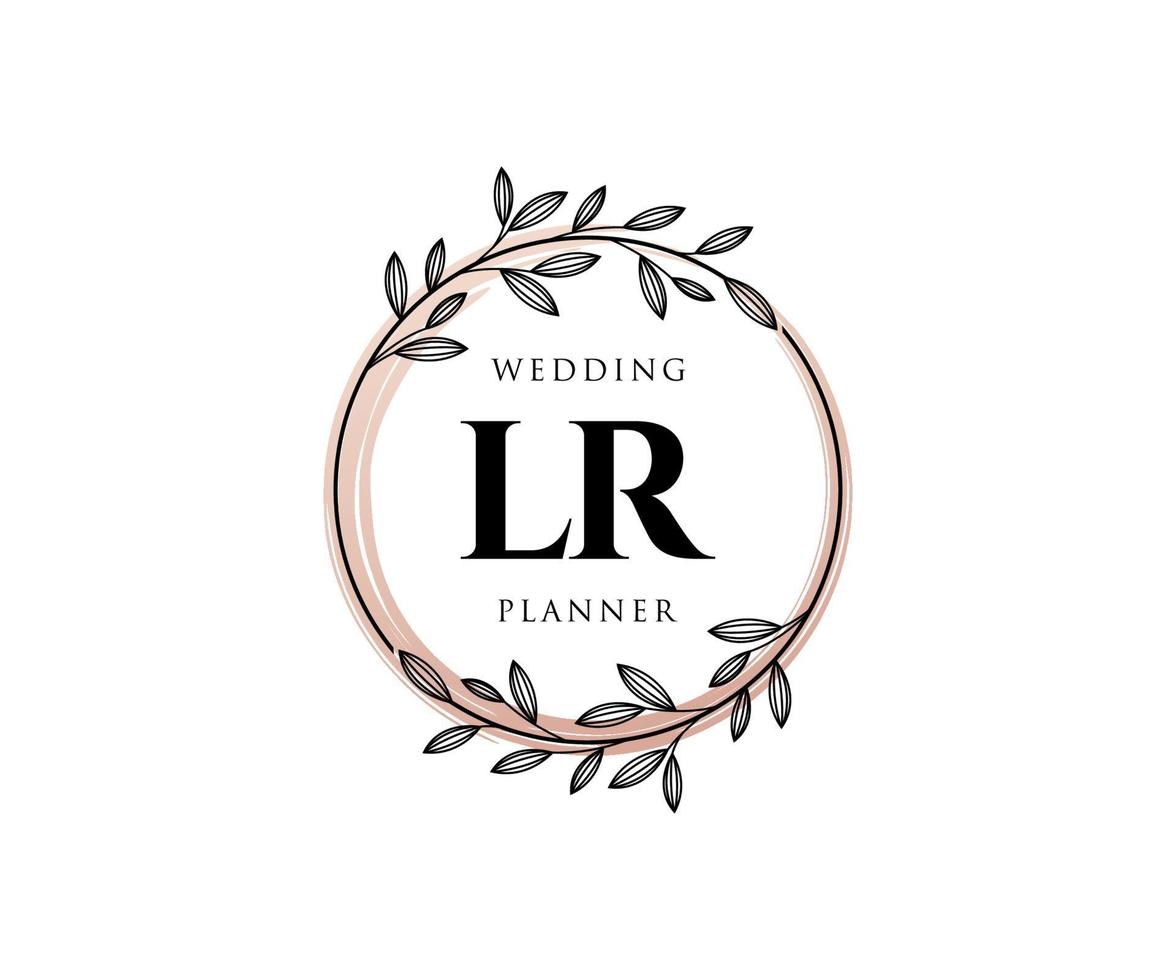 lr initialen brief bruiloft monogram logos verzameling, hand- getrokken modern minimalistisch en bloemen Sjablonen voor uitnodiging kaarten, opslaan de datum, elegant identiteit voor restaurant, boetiek, cafe in vector