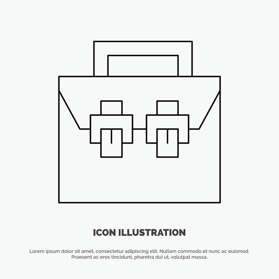 zak doos bouw materiaal toolkit lijn icoon vector