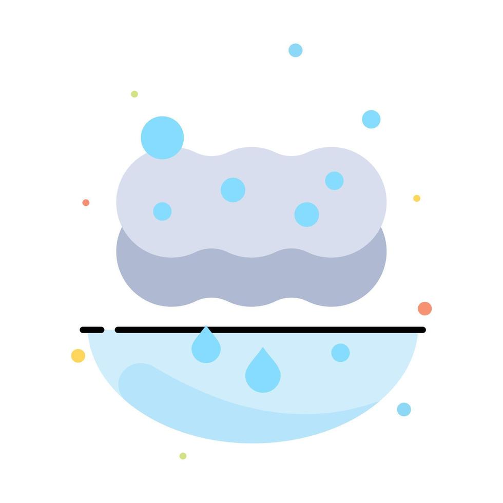 schoon schoonmaak spons wassen abstract vlak kleur icoon sjabloon vector