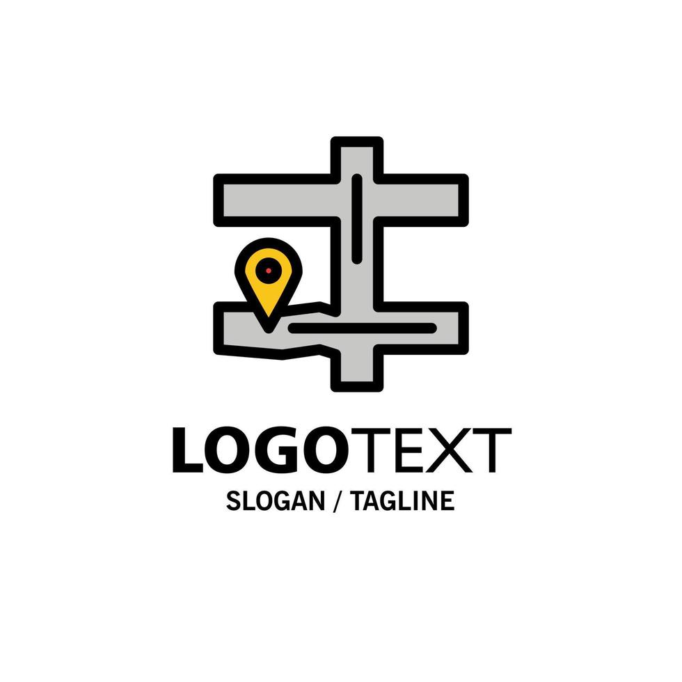 kaart navigatie pin bedrijf logo sjabloon vlak kleur vector