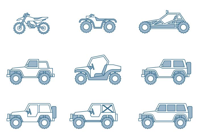 Off-road Vehicle Icons vector