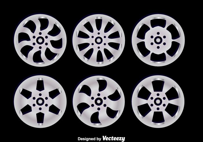 Legering Wielen Op Zwarte Vectoren