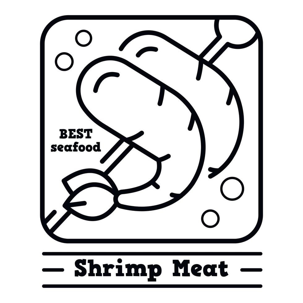 garnaal vlees logo, schets stijl vector