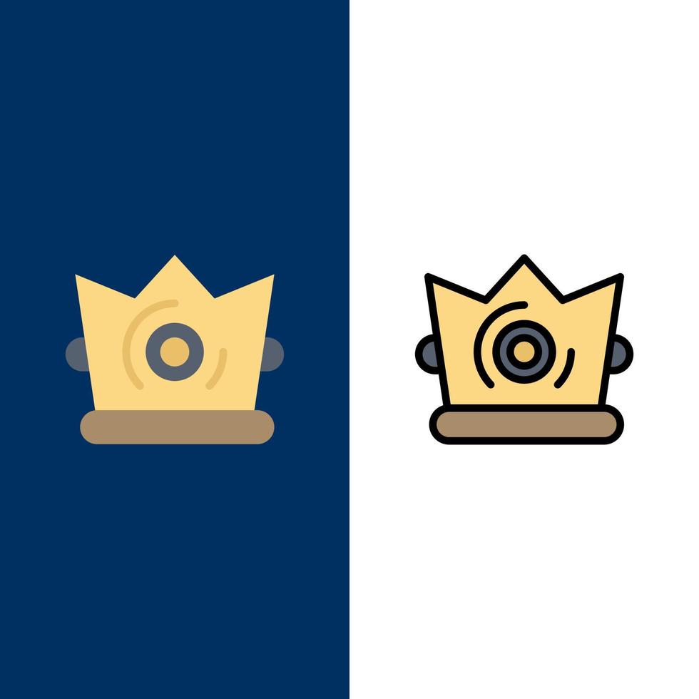 het beste kroon koning madrigaal pictogrammen vlak en lijn gevulde icoon reeks vector blauw achtergrond