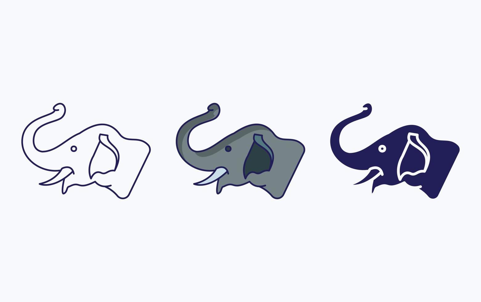 olifant lijn en glyph icoon, vector illustratie