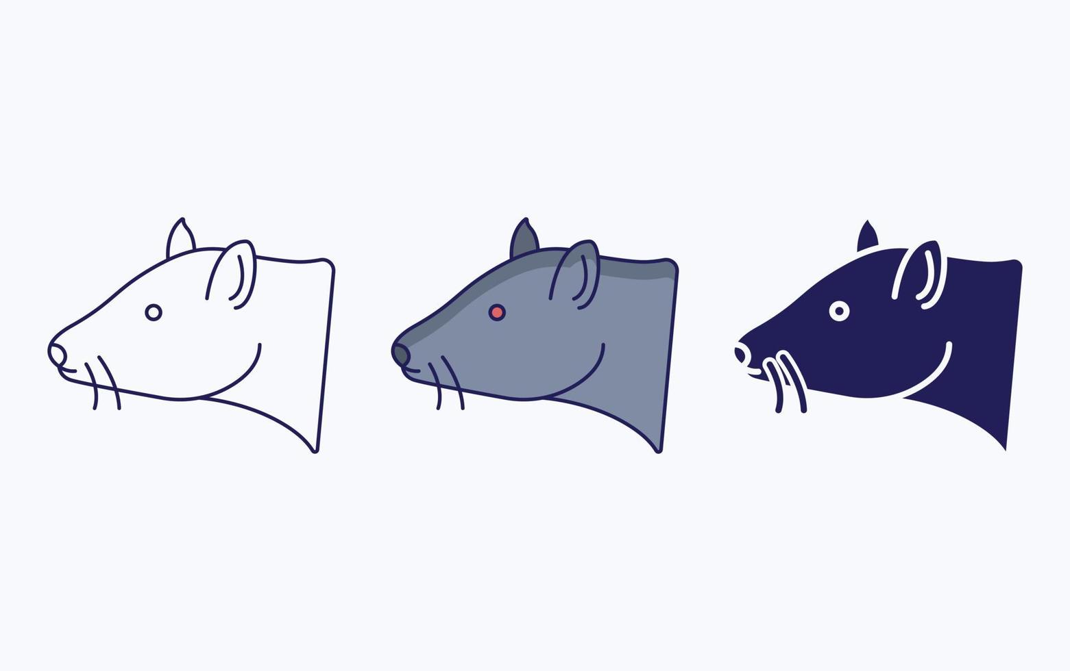 Rat lijn en glyph icoon, vector illustratie