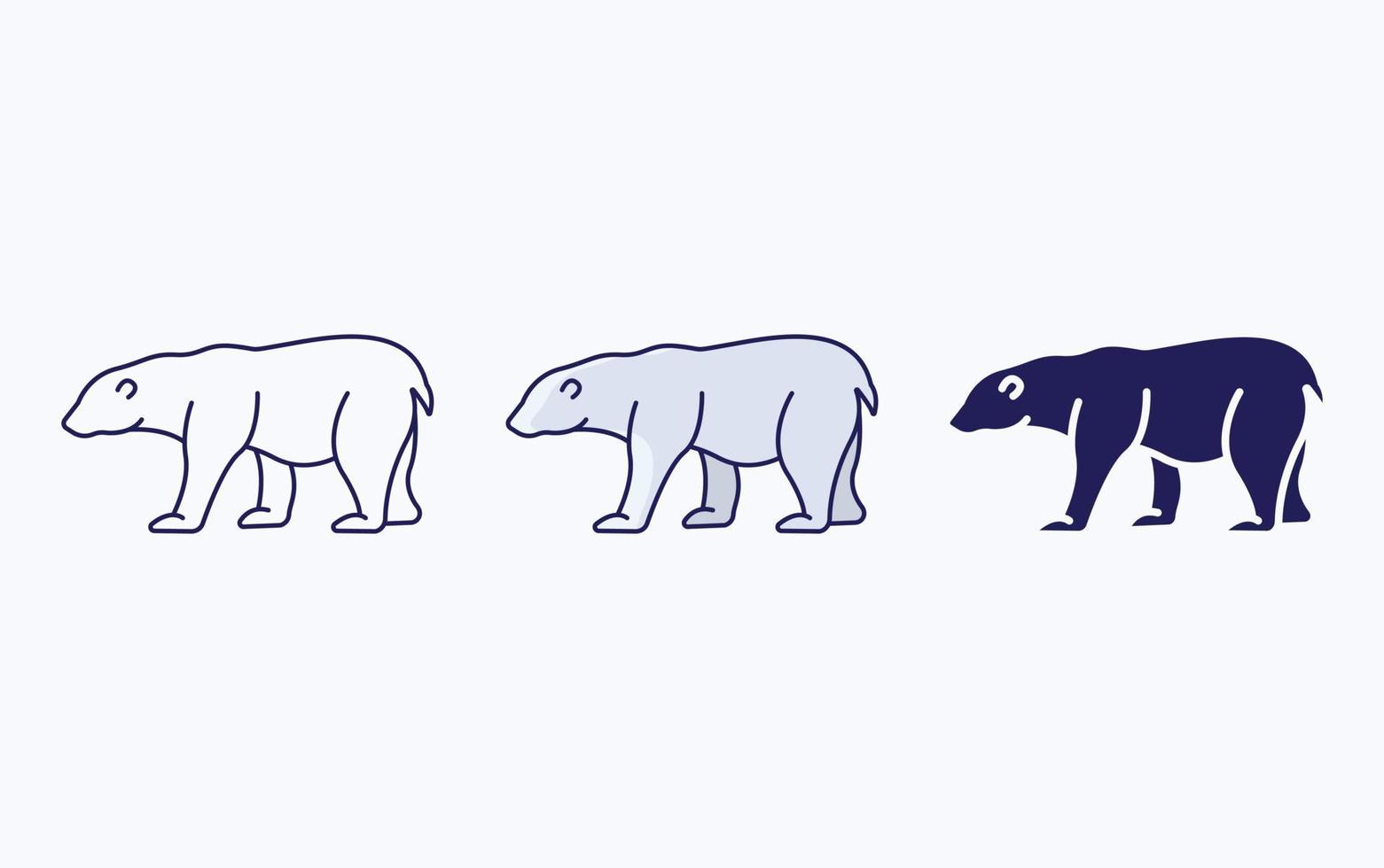 polair beer lijn en glyph icoon, vector illustratie