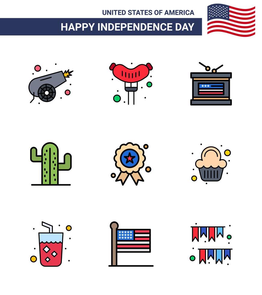 9 creatief Verenigde Staten van Amerika pictogrammen modern onafhankelijkheid tekens en 4e juli symbolen van onafhankelijkheid dag vakantie vakantie Amerikaans Verenigde Staten van Amerika bewerkbare Verenigde Staten van Amerika dag vector ontwerp elementen