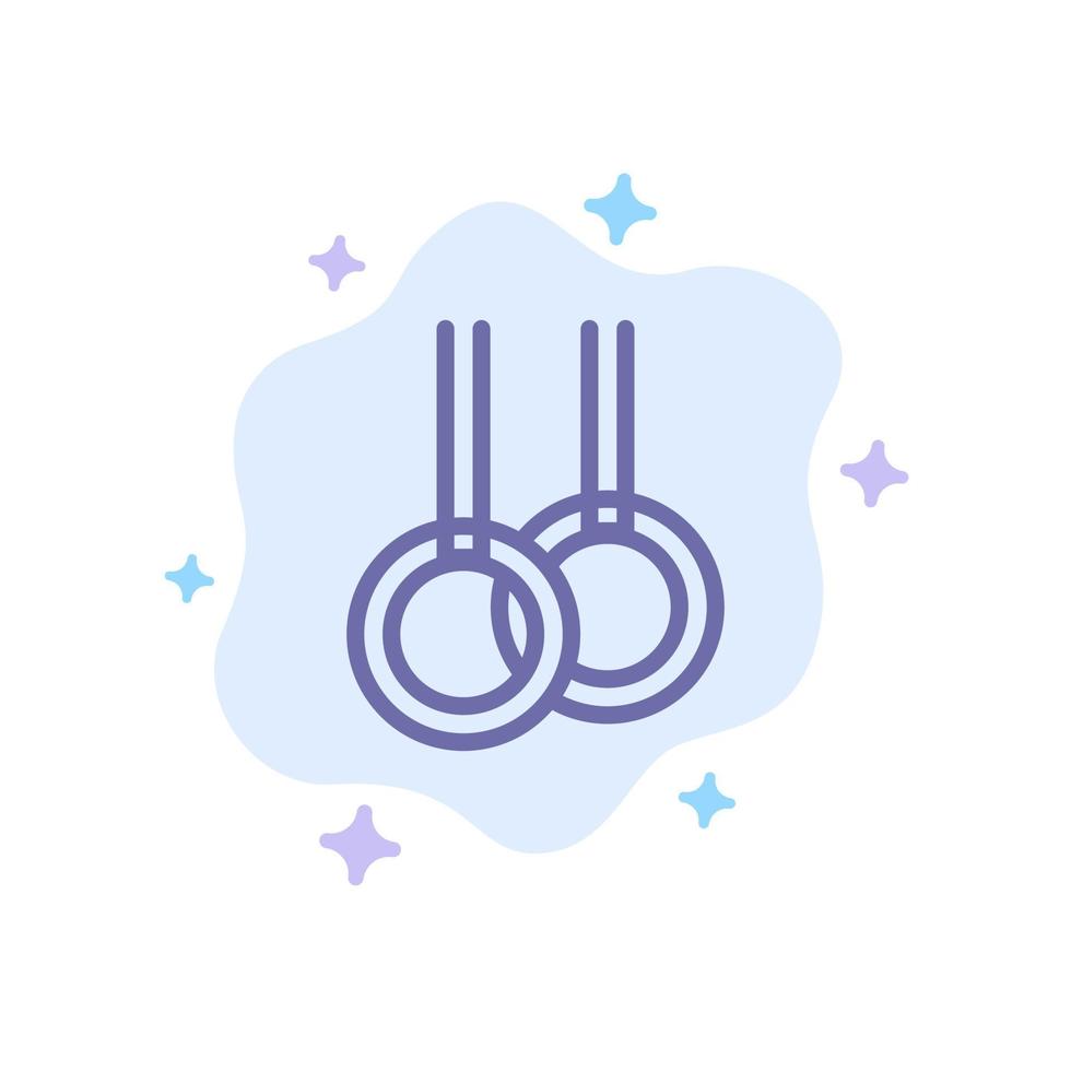 atletisch gymnastiek ringen blauw icoon Aan abstract wolk achtergrond vector