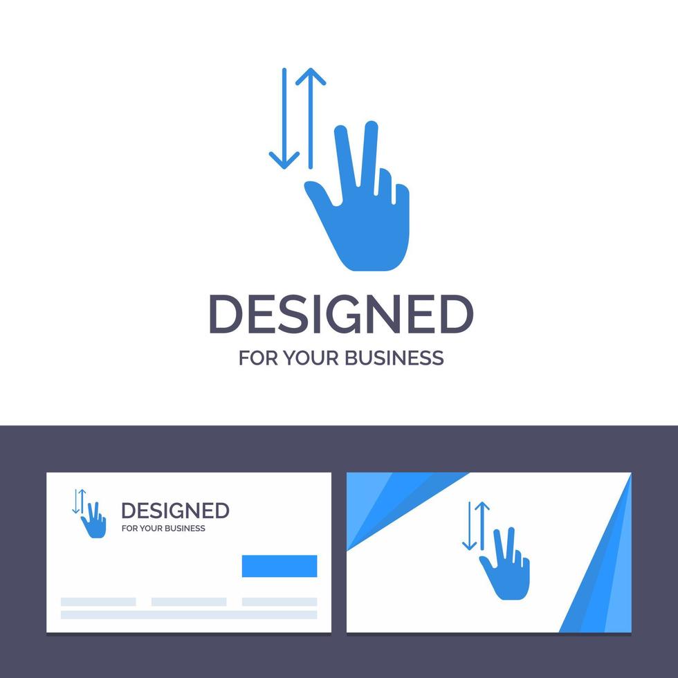 creatief bedrijf kaart en logo sjabloon vinger gebaren twee omhoog naar beneden vector illustratie