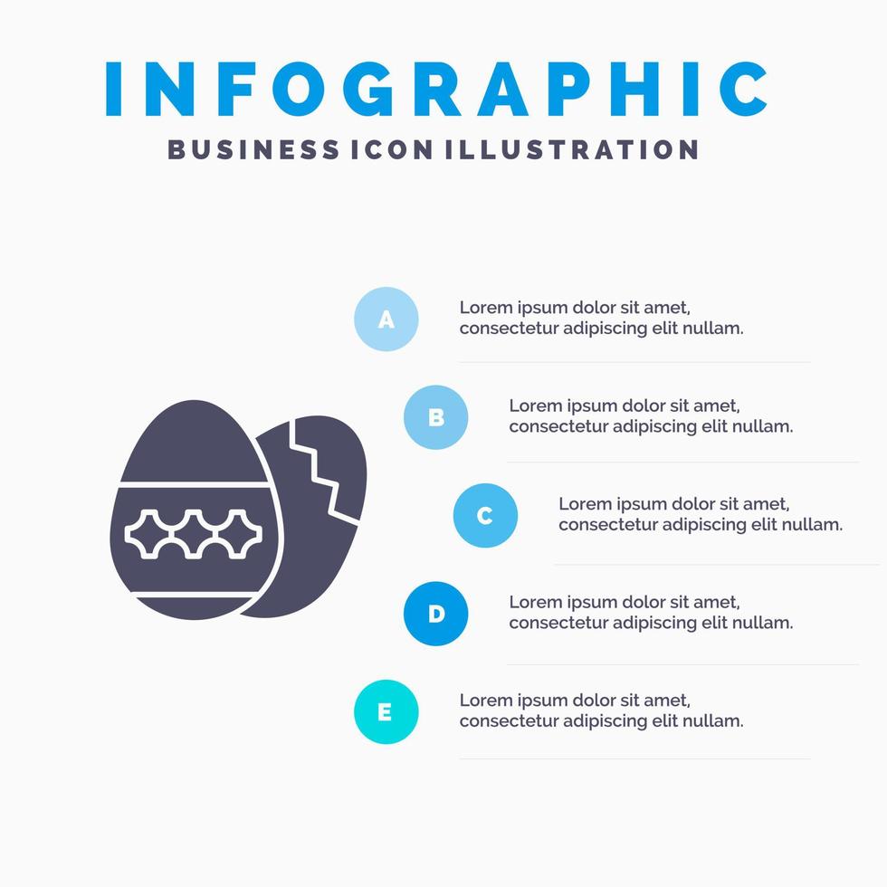 Pasen ei ei vakantie vakantie solide icoon infographics 5 stappen presentatie achtergrond vector