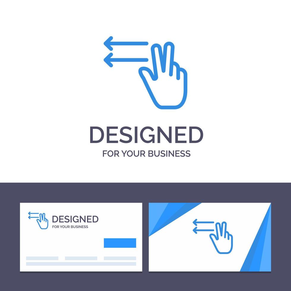 creatief bedrijf kaart en logo sjabloon vingers gebaar links vector illustratie