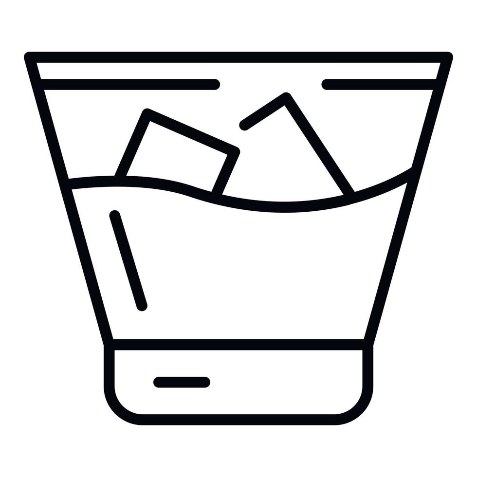verkoudheid whisky glas icoon, schets stijl vector