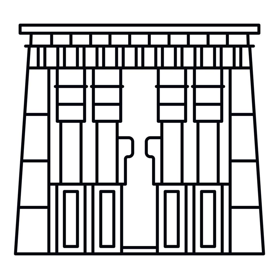 Egypte tempel icoon, schets stijl vector