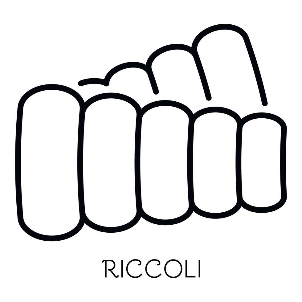 riccoli pasta icoon, schets stijl vector