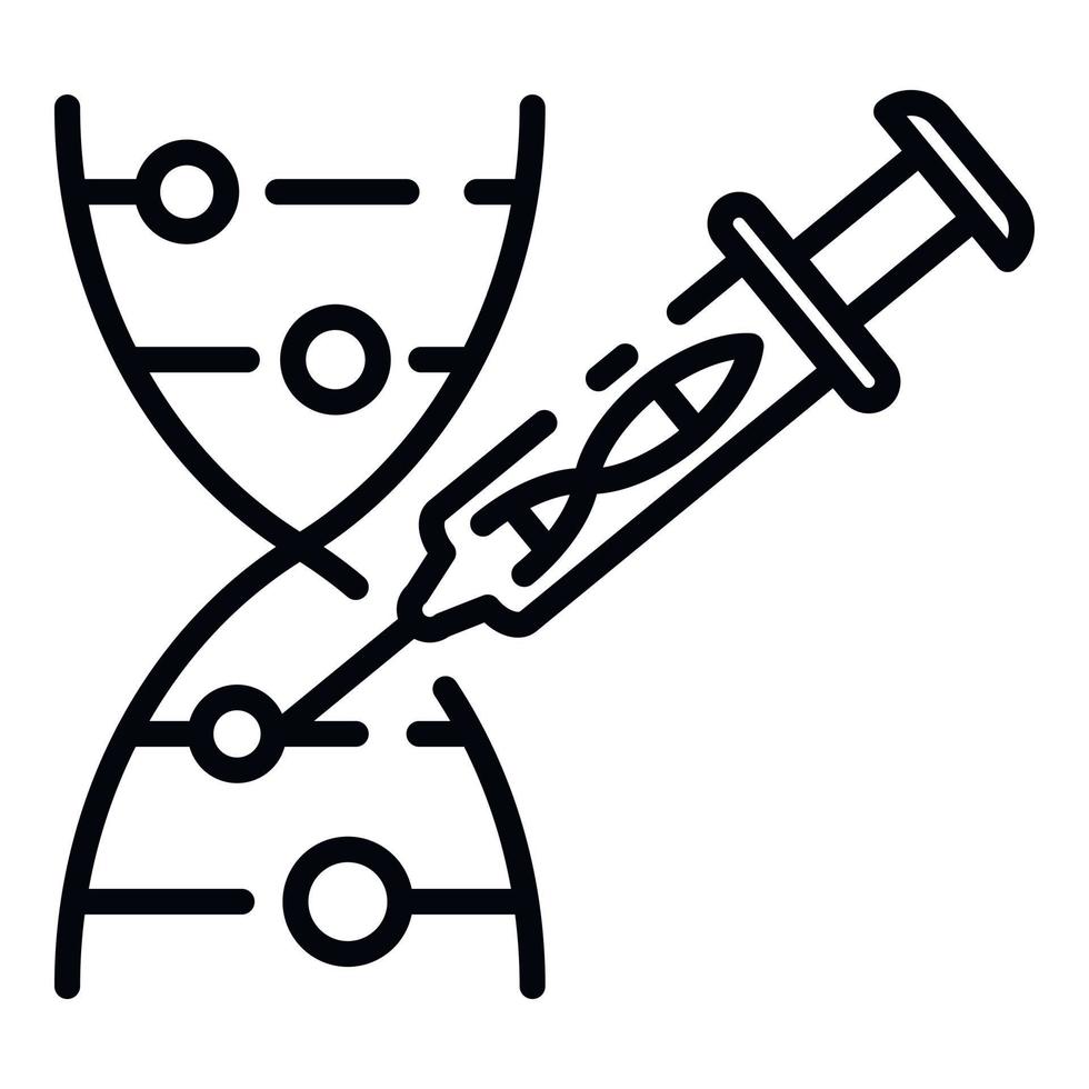 dna chromosoom injectie icoon, schets stijl vector