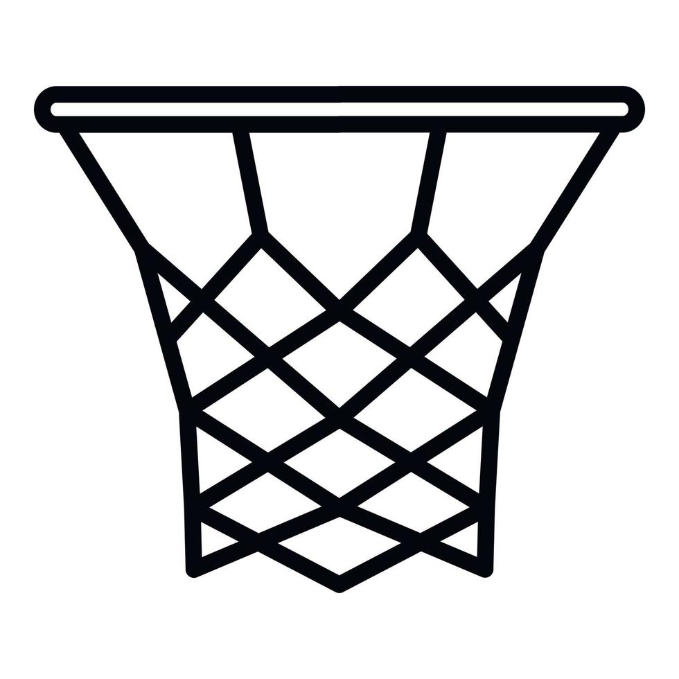 basketbal mand icoon, schets stijl vector