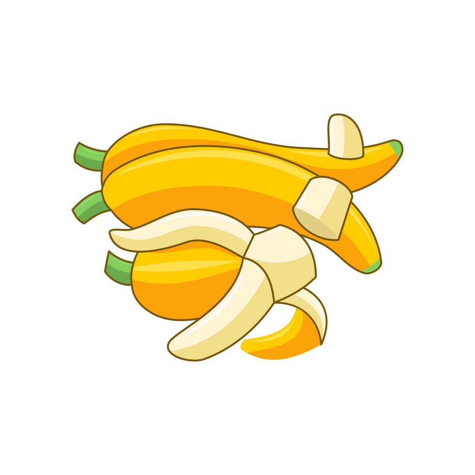 cartoon bananen, schillen en brokken vector