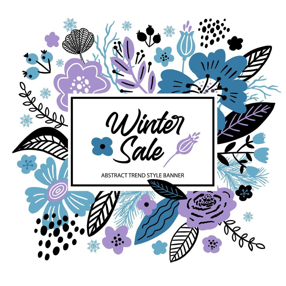 winter verkoop floral achtergrond vector