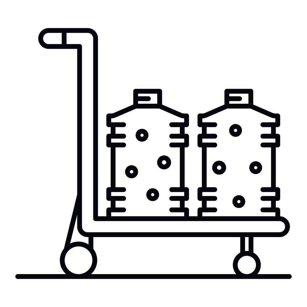 water fles voor koeler icoon, schets stijl vector