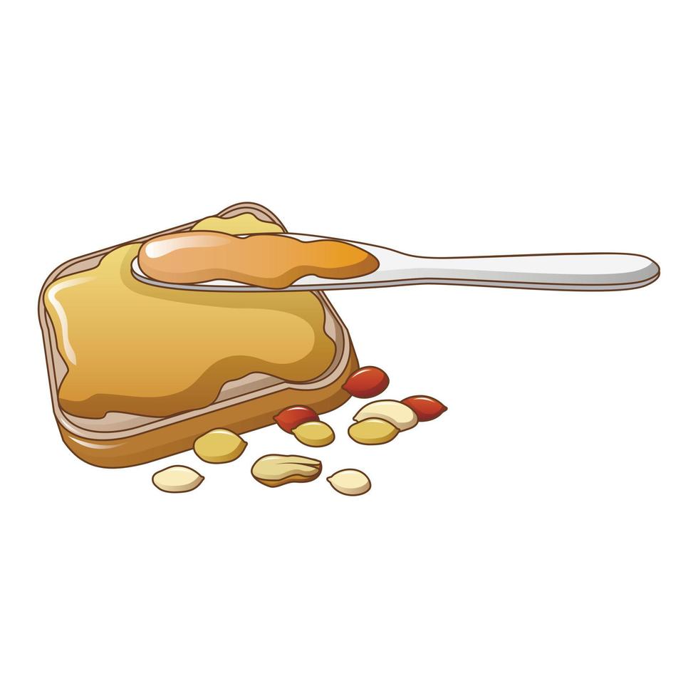 pinda boter icoon, tekenfilm stijl vector