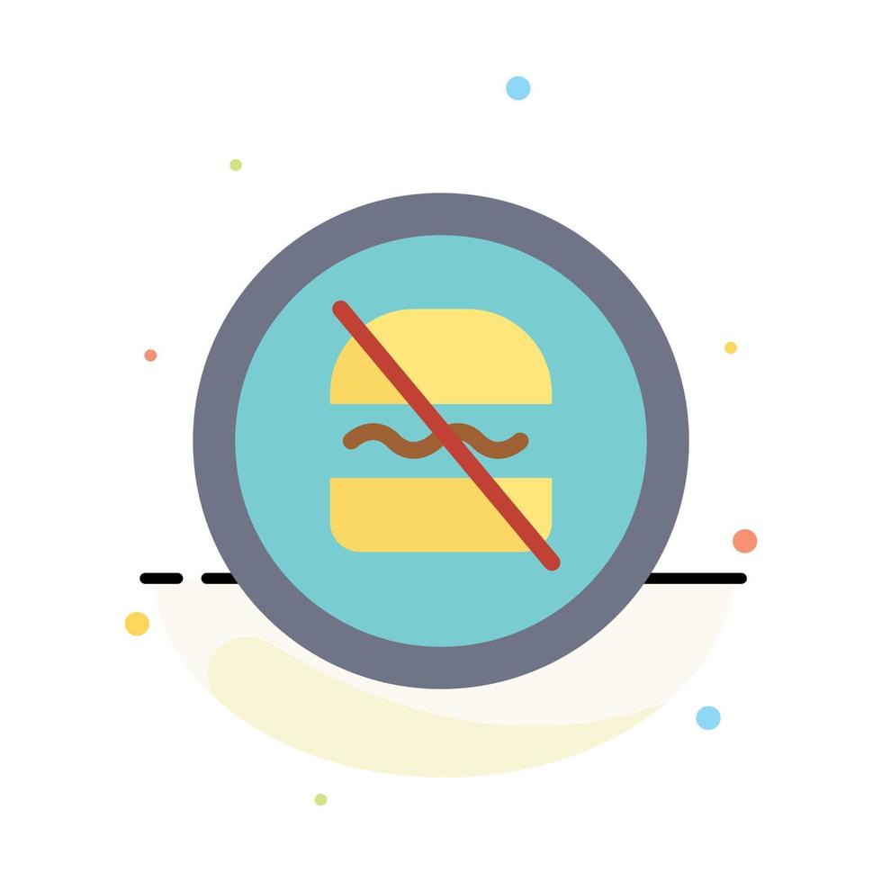 verbod verboden eetpatroon dieet snel abstract vlak kleur icoon sjabloon vector