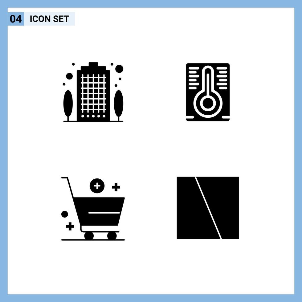 4 creatief pictogrammen modern tekens en symbolen van appartement handel eigendom toevoegen collage bewerkbare vector ontwerp elementen
