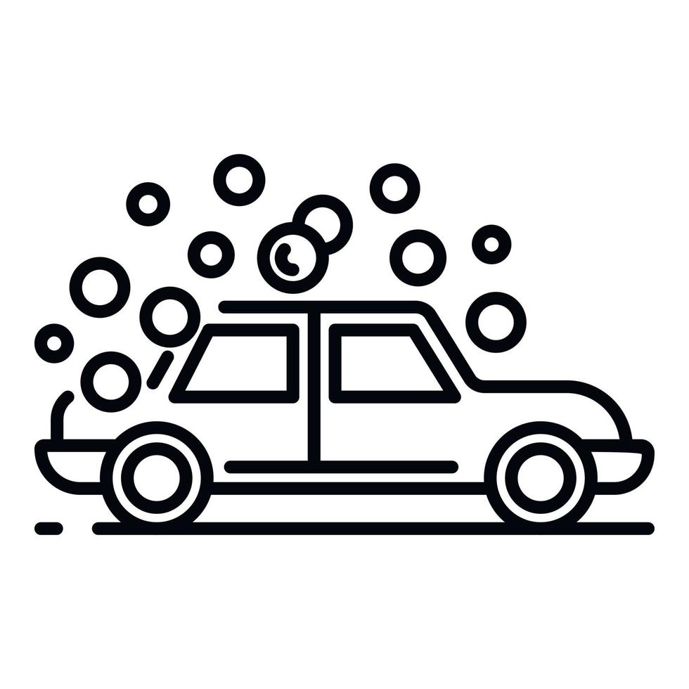 auto bubbel wassen icoon, schets stijl vector