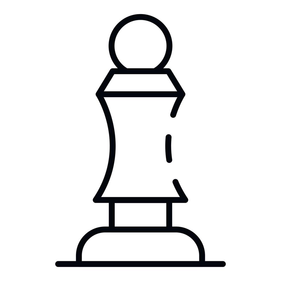 hout schaak pion icoon, schets stijl vector