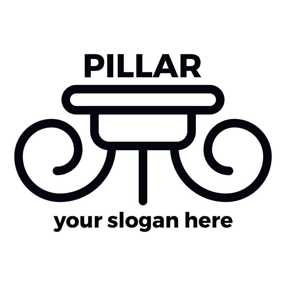 pijler bedrijf logo, schets stijl vector