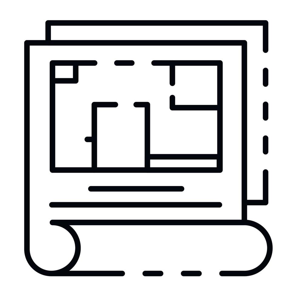 appartement plan icoon, schets stijl vector