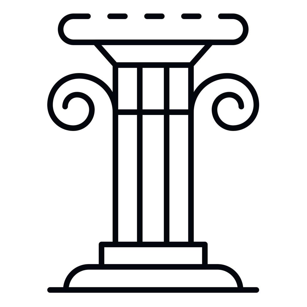Grieks kolom icoon, schets stijl vector