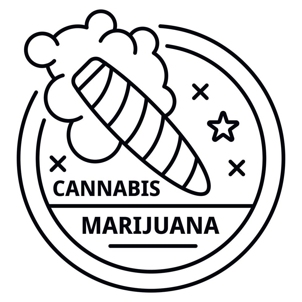 marihuana sigaar logo, schets stijl vector